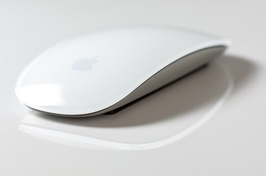 ZAGREB, CROATIA - February 15, 2015: Apple Magic Mouse. The Magic Mouse is the first consumer mouse to have multi-touch capabilities