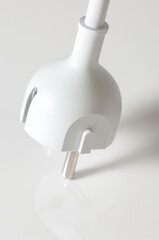 White electric plug cable isolated on white background