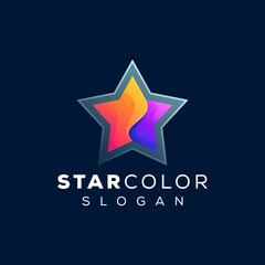 star color gradient logo design