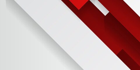 Modern abstract white and red background with 3D Overlap layers effect
