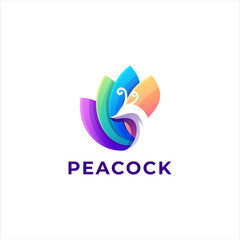 peacock color gradient logo design