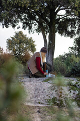 Fototapeta premium sitting under the tree