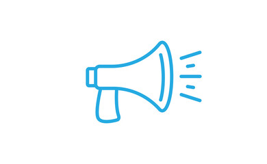Loudspeaker megaphone linear vector icon