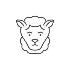 Sheep or lamb line outline icon