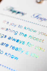 Fototapeta premium Happy Together card with hologram foil text