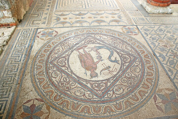 Roman mosaic floor remains in Conimbriga, Portugal	