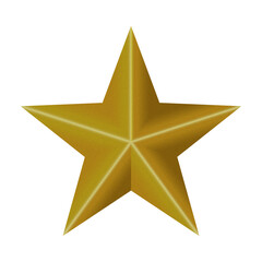 Obraz premium Golden colored Christmas ornament Star shape isolated on white background. New year concept. Vector llustration.