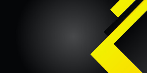 Square shapes composition geometric abstract background in black and yellow color. 3D shadow effects and fluid gradients. Modern overlapping forms