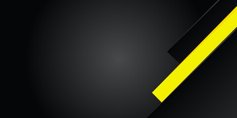 Abstract technology template geometric diagonal overlapping separate contrast yellow and black background.