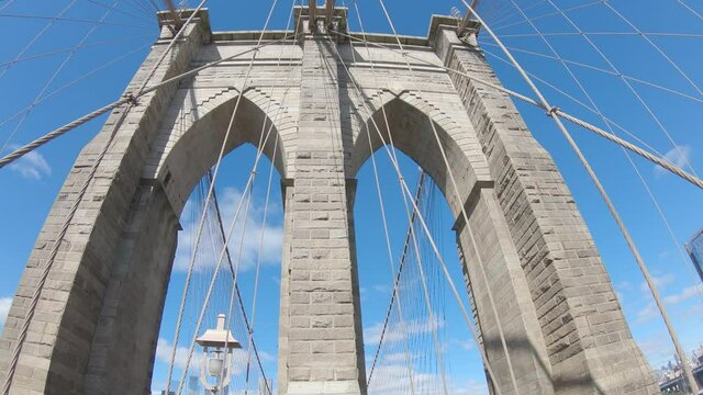 Walking On Brooklyn Bridge, New York, USA