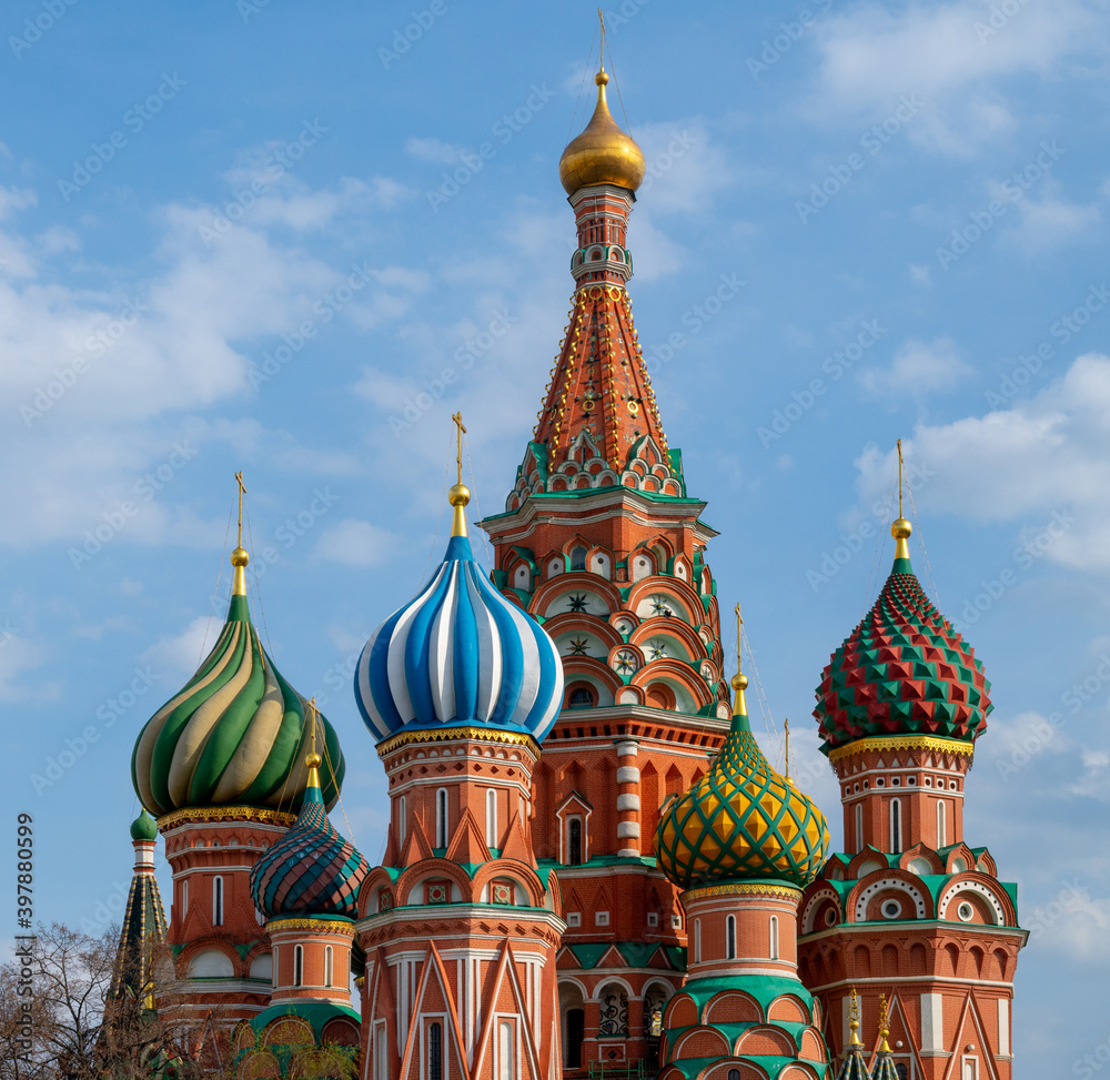 Sticker The Saint Basil Cathedral on Red Square in Moscow, Russia