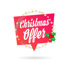 Christmas Offer Shopping Vector Tag