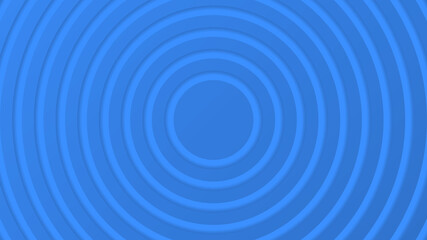 Abstract geometric monochrome background in blue colors. 3d repeating rings with shadows.