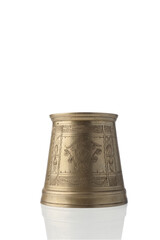 Antique cup isolated on white background.