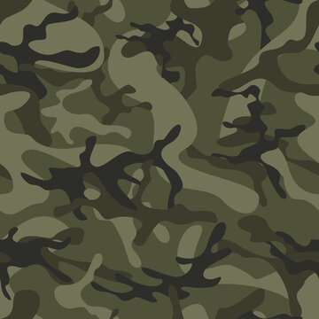 
Army Green Camo Military Texture Repeat Print