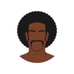 Face of black man with retro afro hairstyle