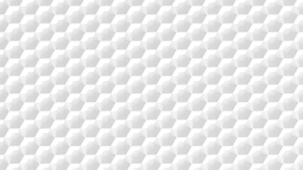 Abstract geometric mesh background. Texture of white shapes of hexagon elements with shadows. Hexagonal 3d render backdrop. Repeating polygonal objects. Stylish decorative wallpaper concept rendering.
