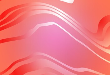 Light Pink vector background with curved lines.