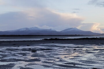sunset over the sea, benbecula, outer hebrides, scotland