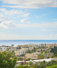 Fototapeta na wymiar Skyline Paphos sea sky Cyprus