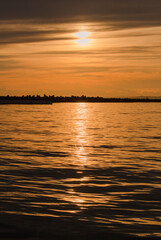 Dramatic and beautiful sunset seascape of Kushiro, Hokkaido, Japan
