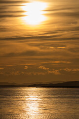 Dramatic and beautiful sunset seascape of Kushiro, Hokkaido, Japan