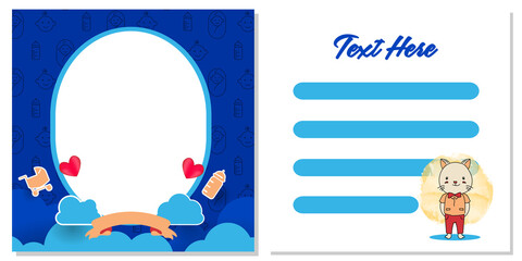 Baby shower greeting card template design for print design