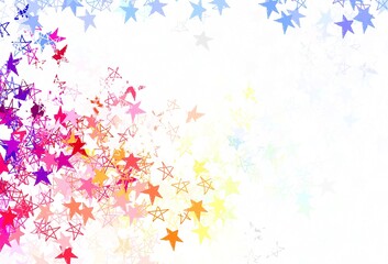 Light Multicolor vector background with colored stars.