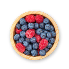 Blueberries and raspberries
