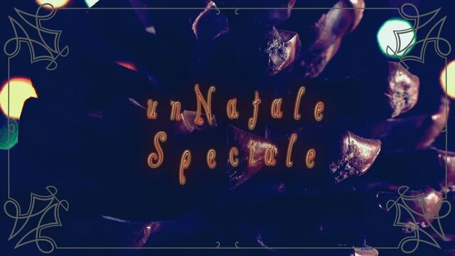 Un Natale Speciale vintage, pigna con luci a intermittenza colorate.