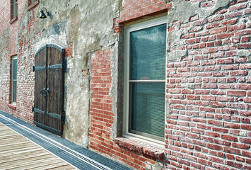 Close up of a brick building