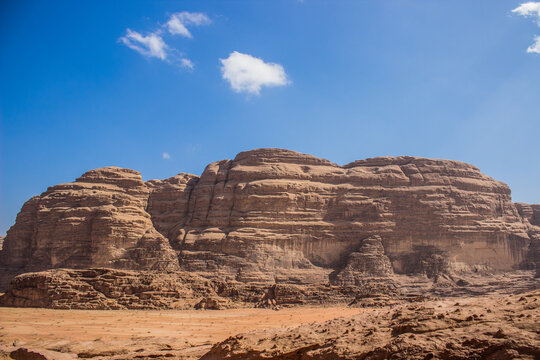 south mountain picturesque nature landscape scenic view photography summer sunny weather day time in Wadi Rum desert in Jordan country Middle East region