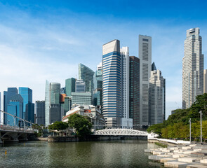 Fototapeta na wymiar The city skyline of downtown Singapore