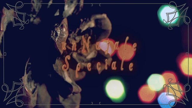 Un Natale Speciale vintage, pigna con luci a intermittenza colorate.