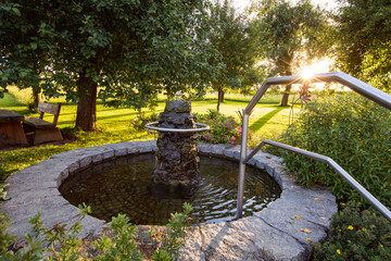 Outdoor Kneipp Basin during sunset