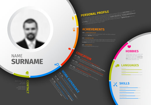 Creative Resume Layout with Circles