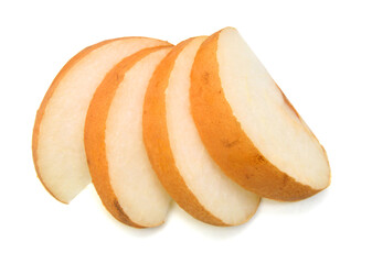 Yellow Pears on white background