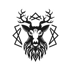 Deer animal logo design, vector graphics of forest wild animal