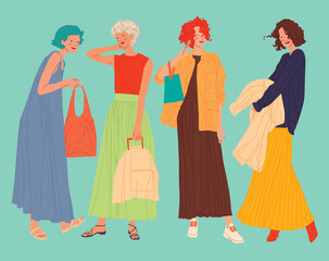 Diverse women faces, women different style