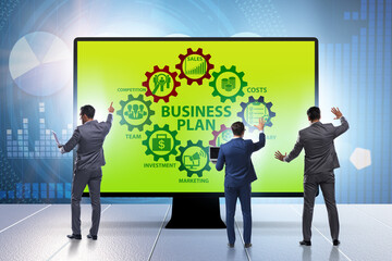 Business plan concept with businessman