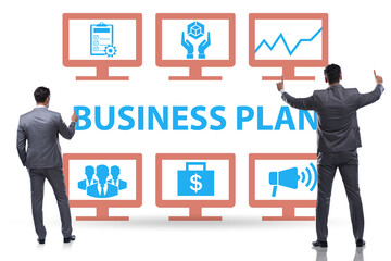 Business plan concept with businessman