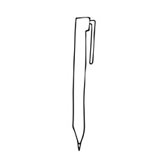 Doodle pen icon in vector. Hand drawn pen icon in vector. Isolated doodle pen illustration