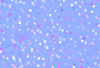 Light Pink, Blue vector pattern with crystals, rectangles.