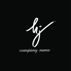 hj handwritten logo for identity
