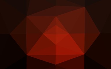 Dark Red vector shining triangular template.