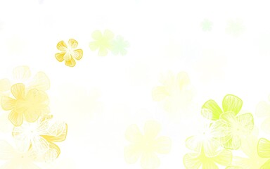 Light Green, Yellow vector elegant background with flowers.
