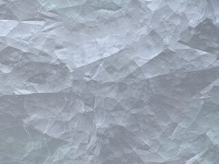 3d Texture winter white crumpled shiny paper, stone, snow