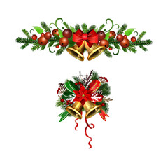 Christmas Holly brunches decoration vector