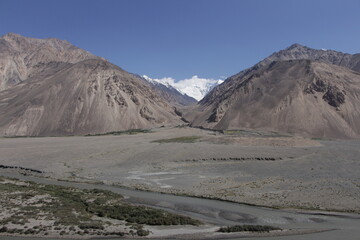 Pamir Highway valley in Tajikistan