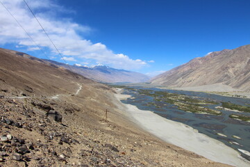 Pamir Highway valley in Tajikistan